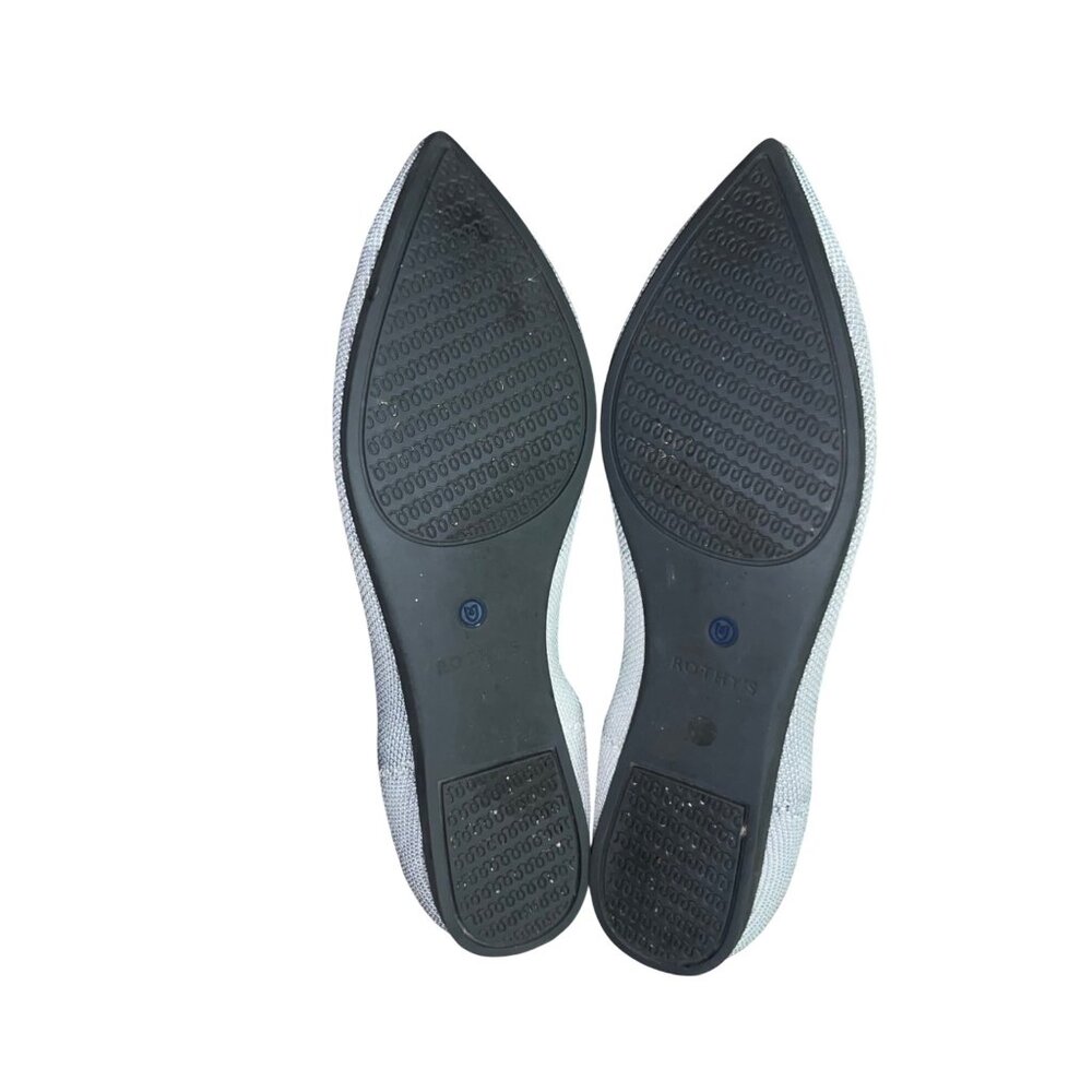 Rothy’s Pointed Flats Women’s 10.5 Gray Blue Trim Knit Used - Picture 9 of 14